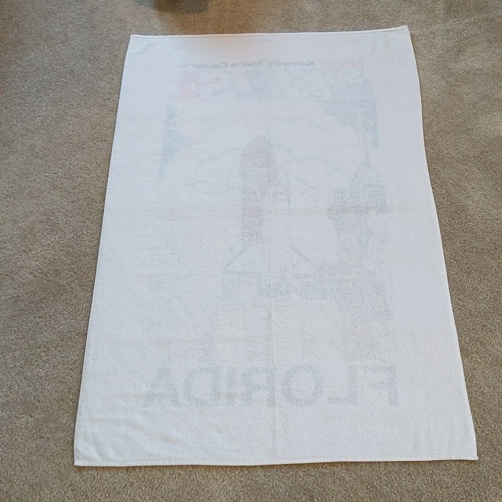 Vintage Early 80s NASA Kennedy Space Center Full Size Beach Towel
